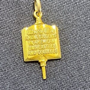 Real 10k gold collegiate university vintage pendant